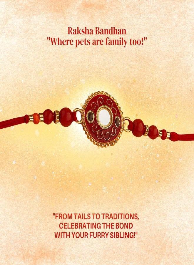 Sage Square Paw Bandhan Rakhi for Dog, Cat & Small Pets | Celebrate Bonds of Love This Raksha Bandhan | Cute Rakhi with Beads, Decorative Threads | Gift for Pet Lovers & Furry Companions (Type 25) - Image 5